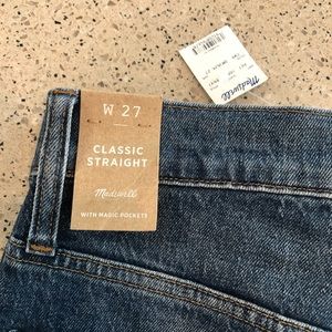 NWT Madewell Classic Straight Jeans Size 27